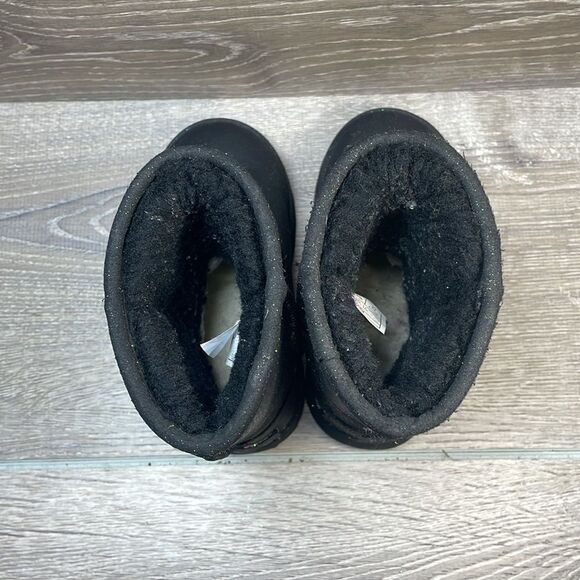 Ugg Kids Classic II Black Leather Sparkly Glitter Toddler Girl Sz 10 Winter Boot - Picture 5 of 11